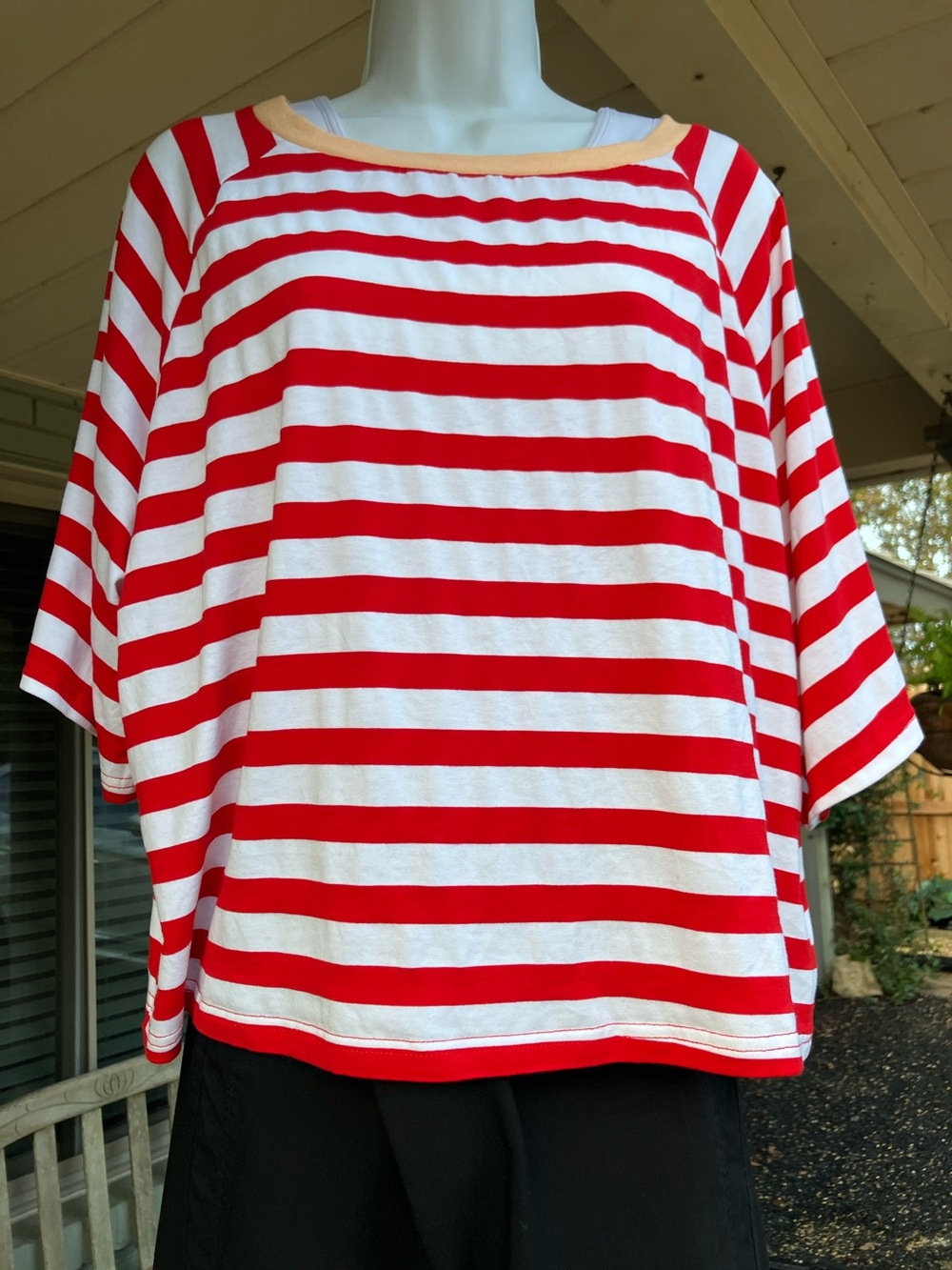 NWOT oversized red/striped top. No tags
